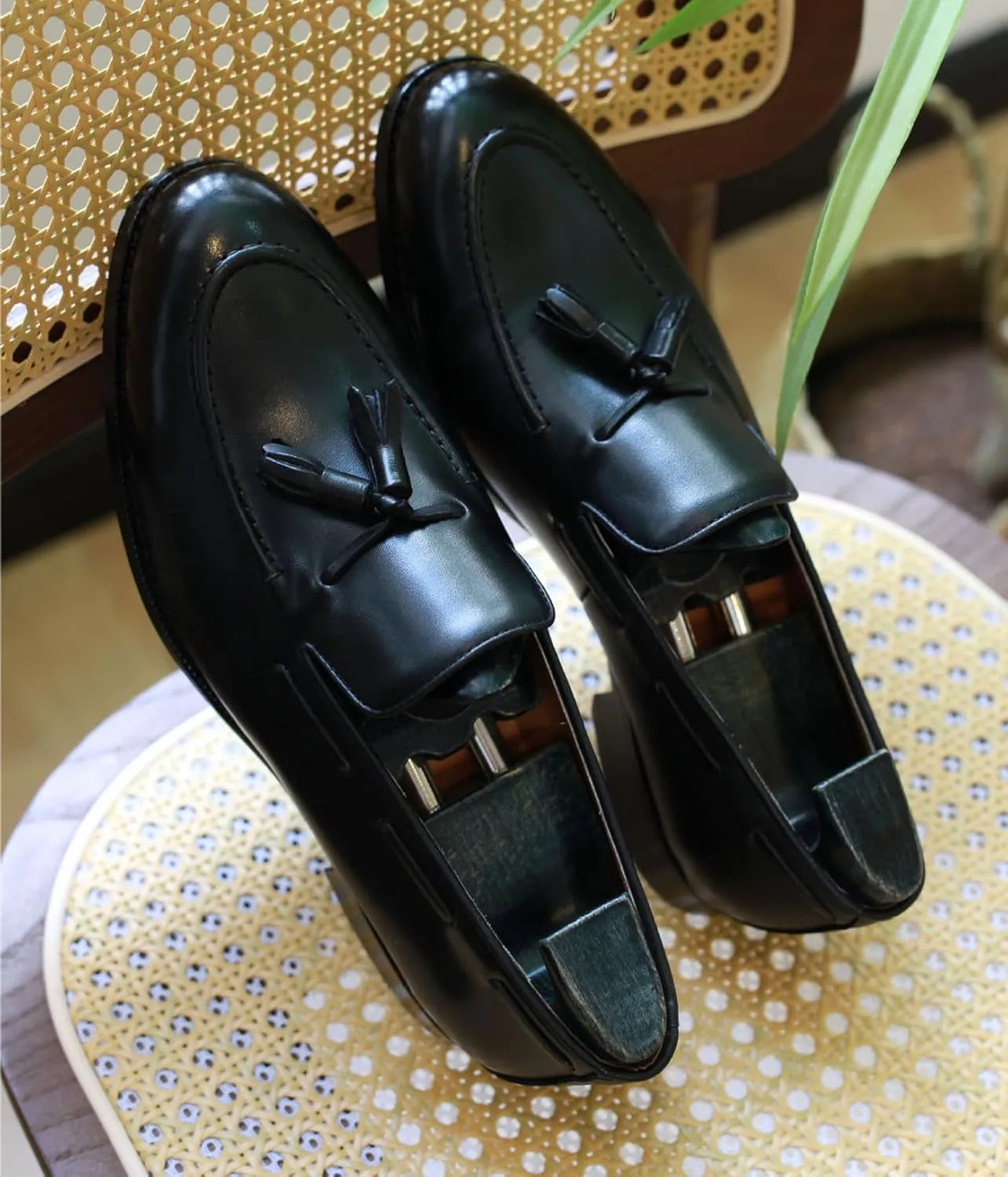 Santimon Mens Tassel Loafers Slip On Dress Causal Mocasines Modern Prom Wedding Genunie Leather Penny Loafers Comfortable Breathable Fashion Tuxedo Shoes for Men
