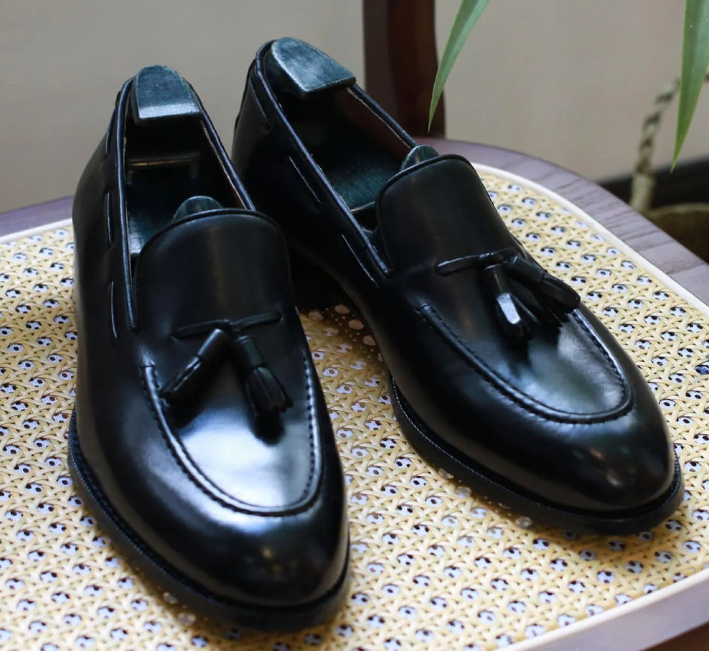 Santimon Mens Tassel Loafers Slip On Dress Causal Mocasines Modern Prom Wedding Genunie Leather Penny Loafers Comfortable Breathable Fashion Tuxedo Shoes for Men