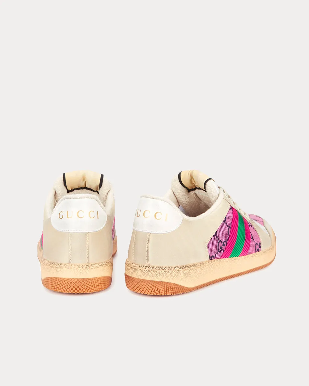 Screener GG Panelled Cream / Pink Low Top Sneakers