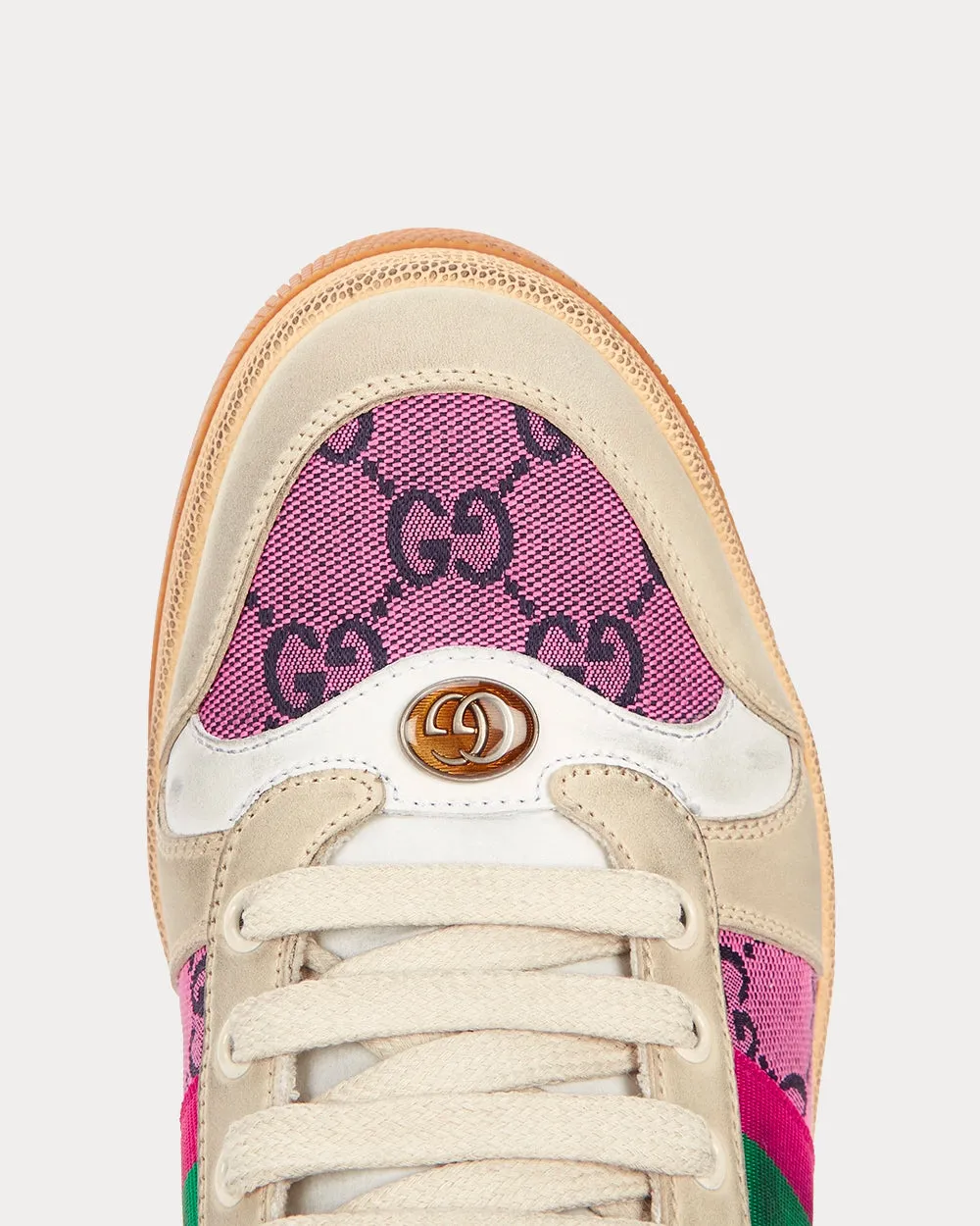 Screener GG Panelled Cream / Pink Low Top Sneakers