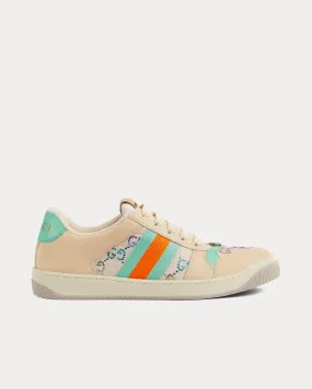 Screener with Crystals GG Logo Beige / Green / Orange Low Top Sneakers