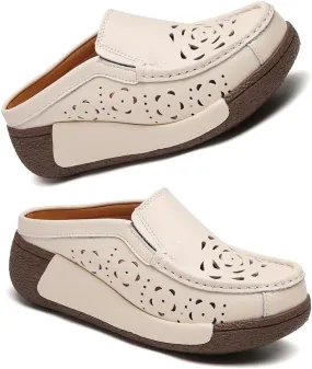 Succttssful Women's Closed Toe Mules Sandals for Walking: Backless Flats Loafers for Office - Casual Leather Mules for Girls Succttssful Women's Closed Toe Mules Sandals for Walking: Backless Flats Loafers for Office - Casual Leather Mules for Girls