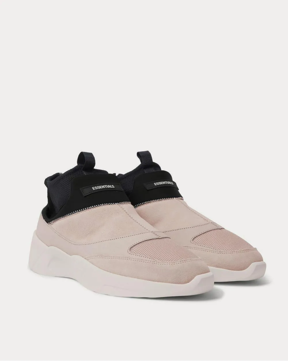 Suede, Mesh and Neoprene  Cream high top sneakers