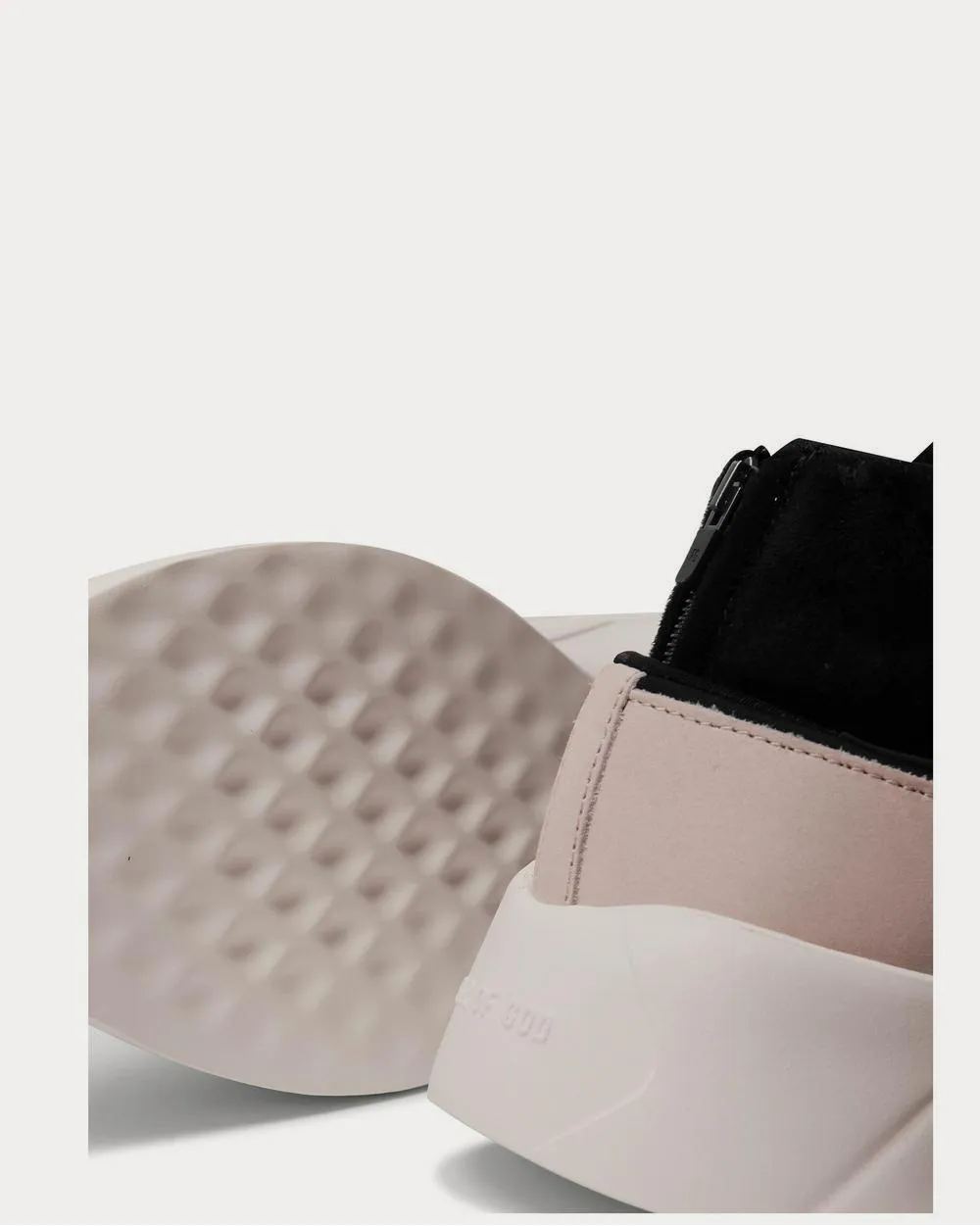 Suede, Mesh and Neoprene  Cream high top sneakers