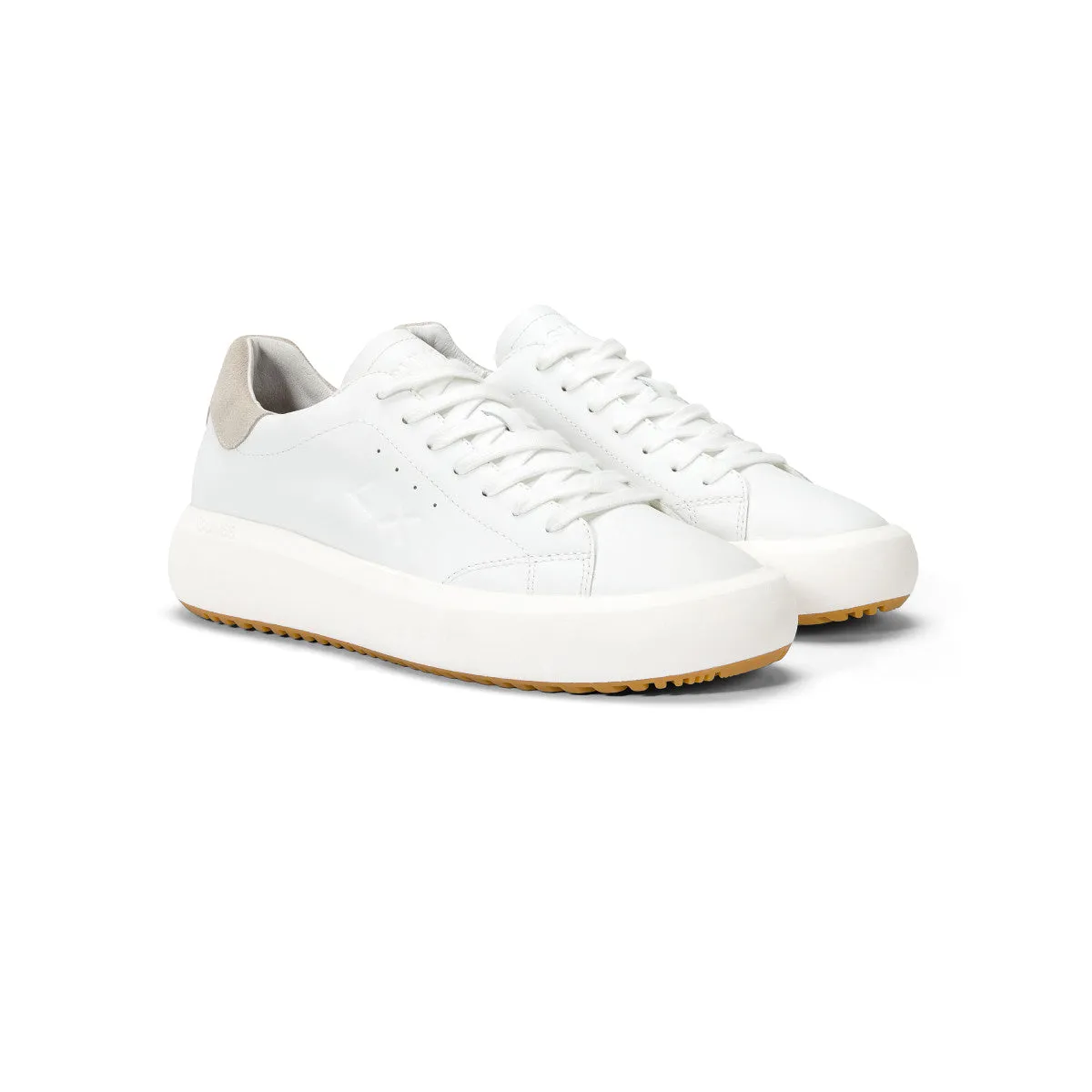 SUN68 BIG BOY LEATHER WHITE SNEAKERS FOR MEN