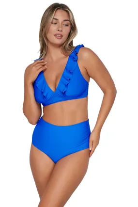 Sunsets Electric Blue Capri High Waist Bottom