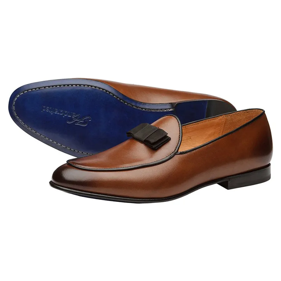 Tan Bowtie Belgian Loafers
