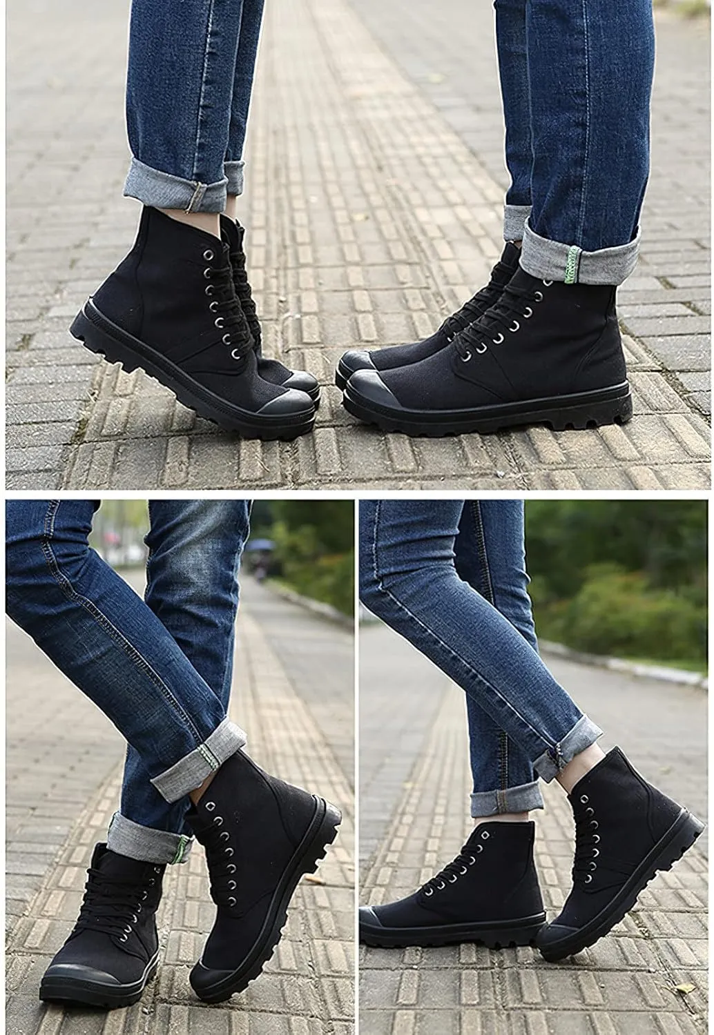 Unisex Men's Women's Ankle High Canvas Boots Lace-Up Casual Sneakers