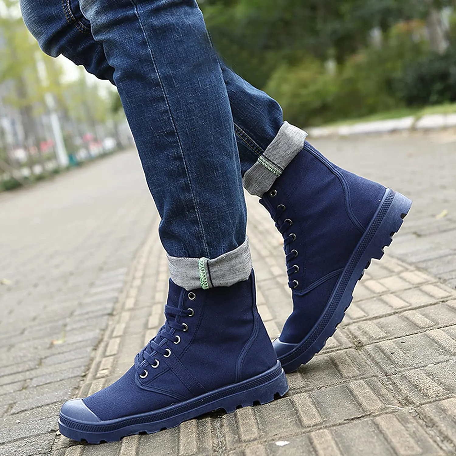 Unisex Men's Women's Ankle High Canvas Boots Lace-Up Casual Sneakers