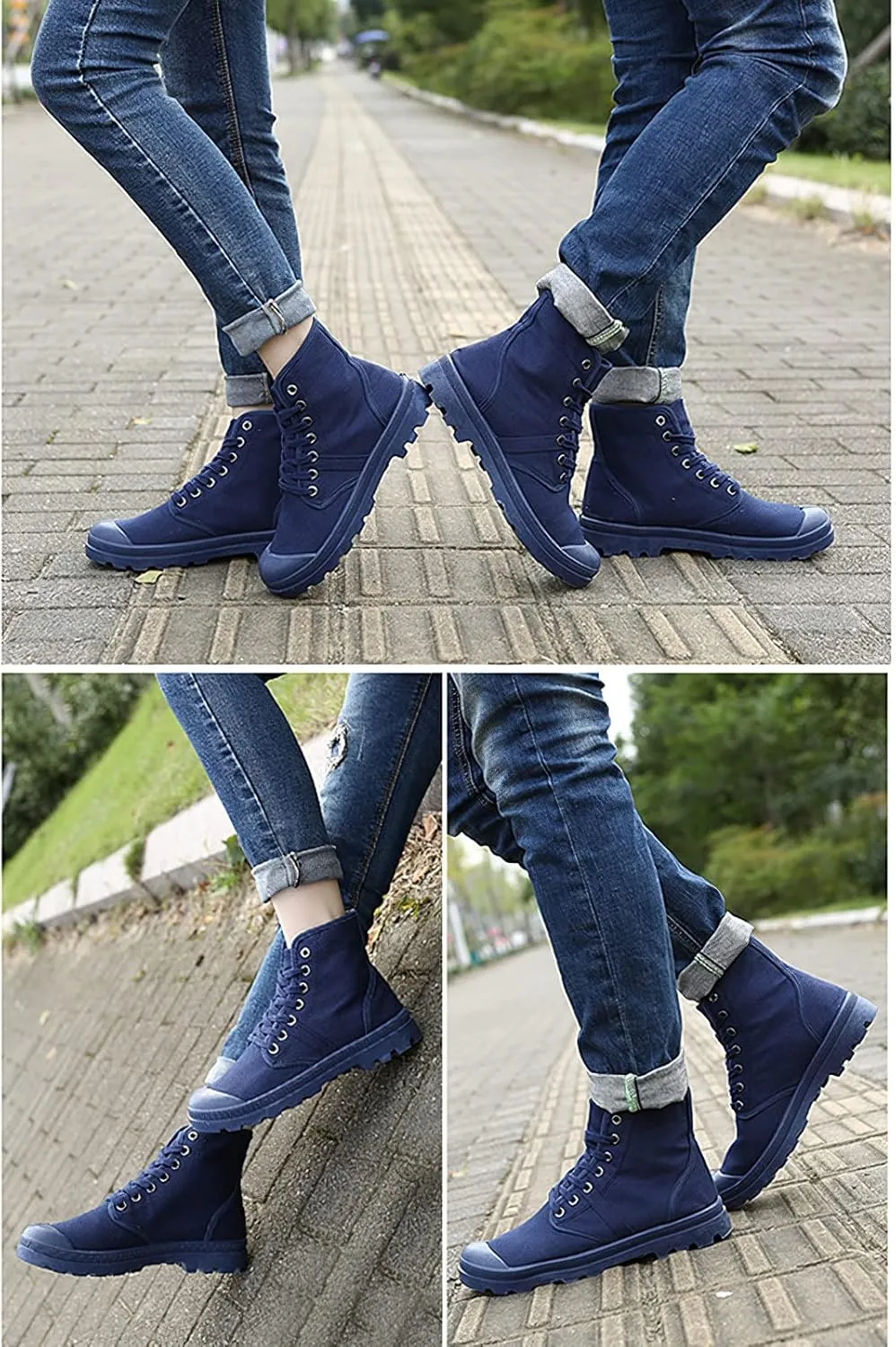 Unisex Men's Women's Ankle High Canvas Boots Lace-Up Casual Sneakers