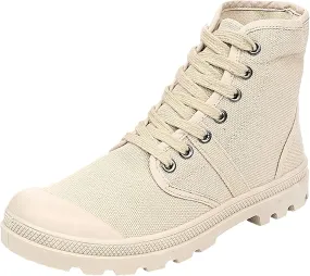Unisex Men's Women's Ankle High Canvas Boots Lace-Up Casual Sneakers
