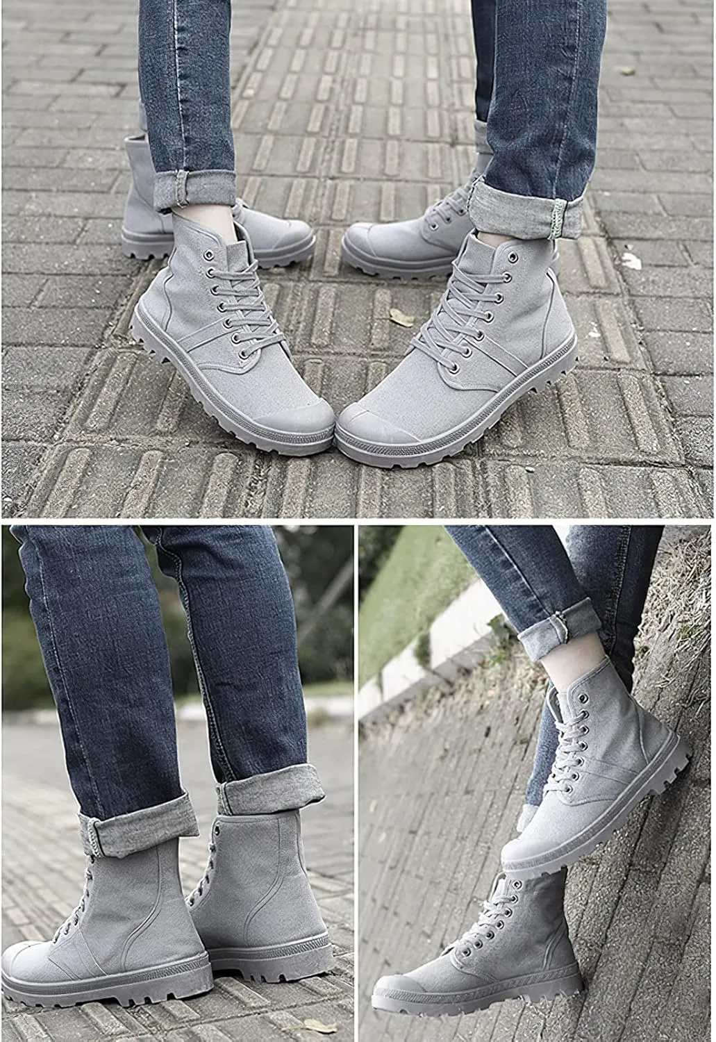 Unisex Men's Women's Ankle High Canvas Boots Lace-Up Casual Sneakers