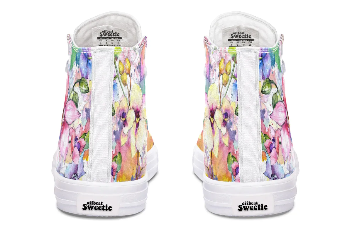 Watercolour Flowers High Tops