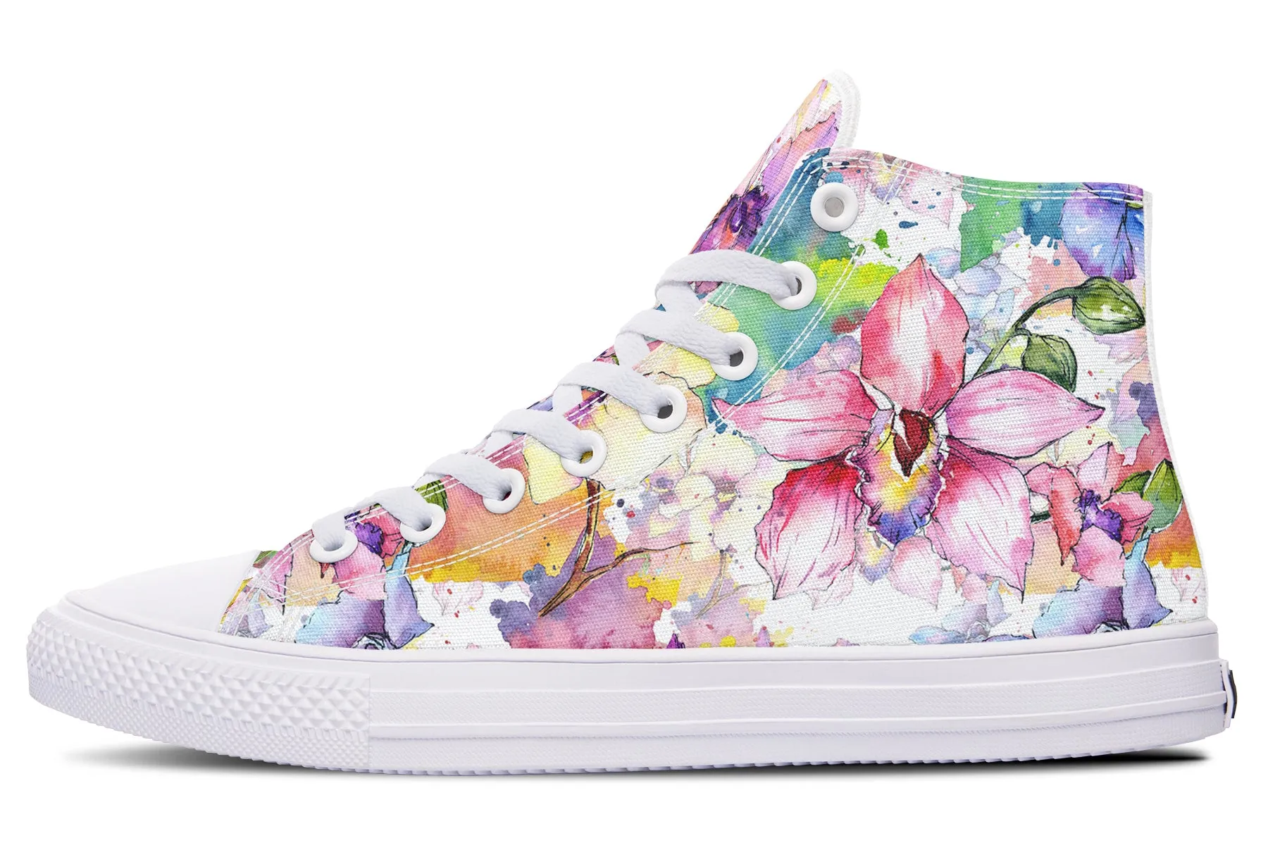 Watercolour Flowers High Tops