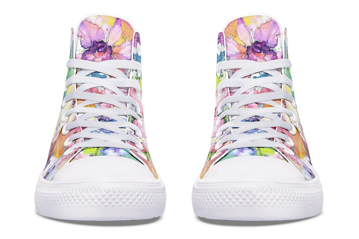 Watercolour Flowers High Tops