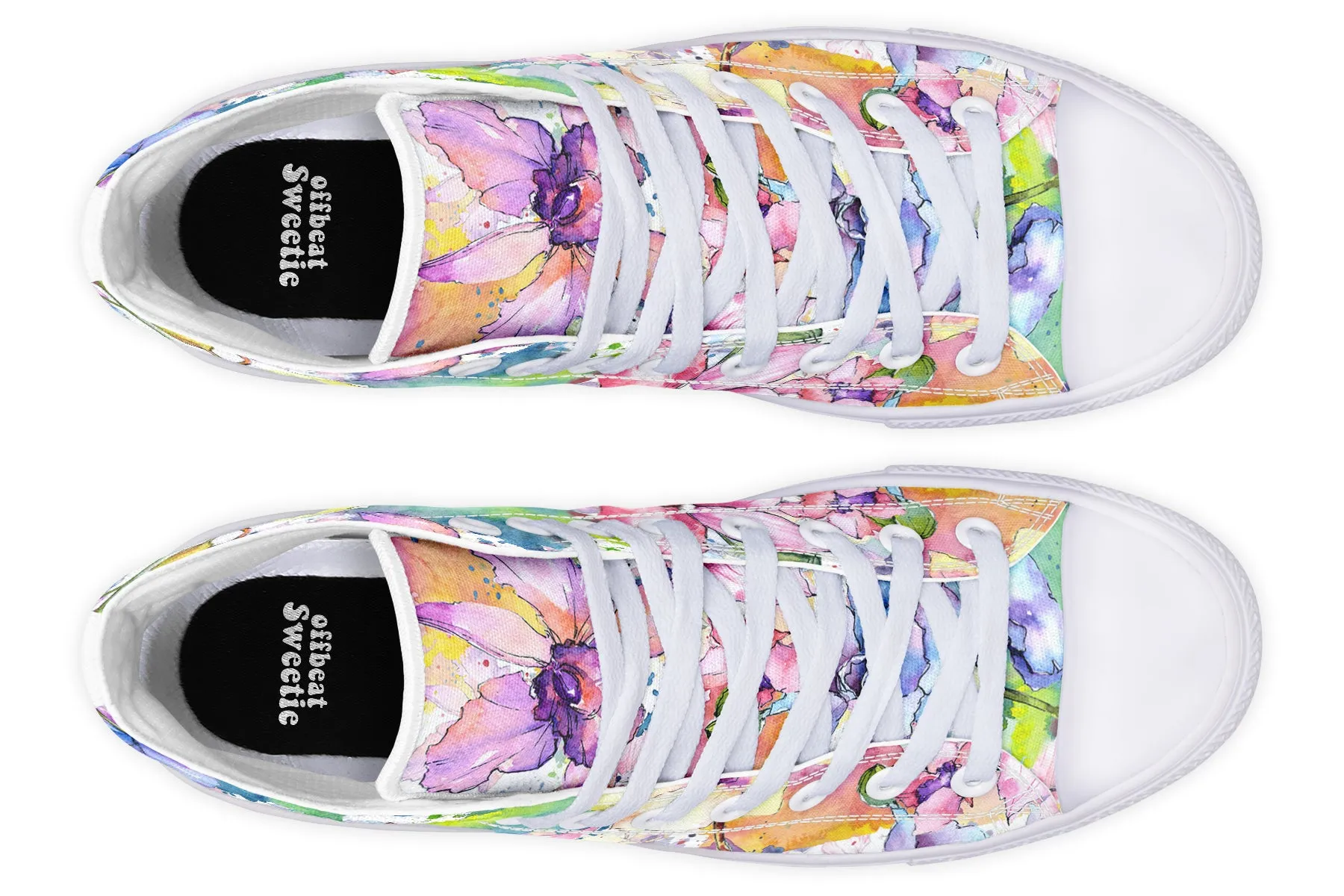 Watercolour Flowers High Tops