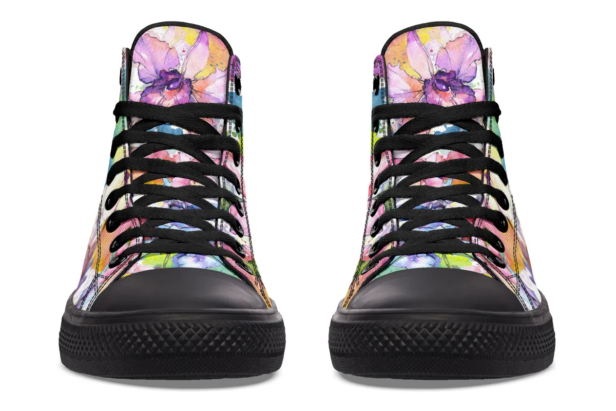 Watercolour Flowers High Tops