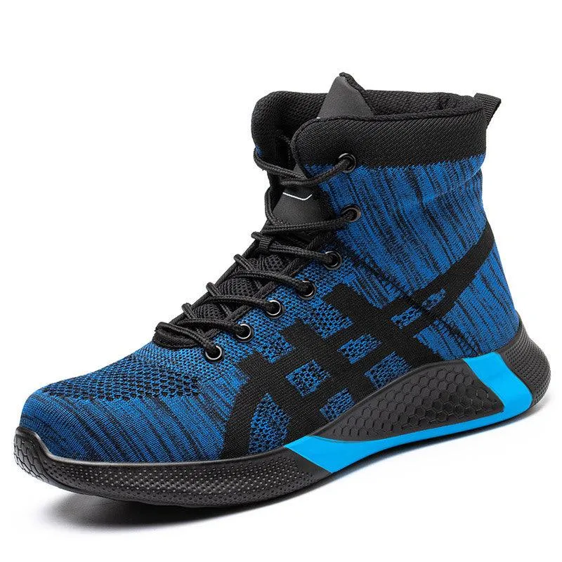 Winter Plush Boots Men Labor Protection Anti-smash Anti-puncture Work Shoes Warm Thickened Breathable Lace-up Safety Shoes