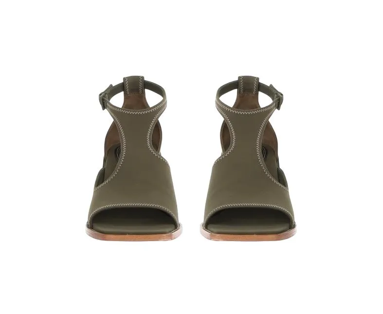 Zimmermann Scuba Sandal 65 | Heeled, Olive/ Khaki  Neoprene/Leather sole ,Kitten