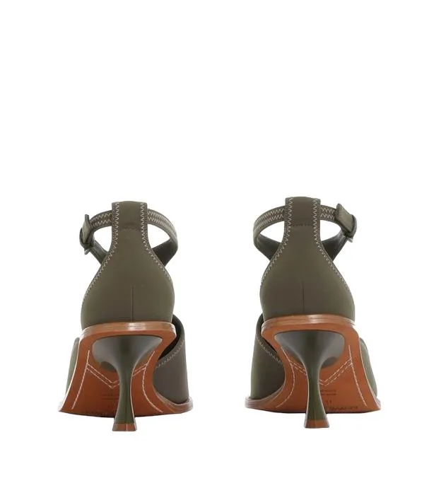 Zimmermann Scuba Sandal 65 | Heeled, Olive/ Khaki  Neoprene/Leather sole ,Kitten
